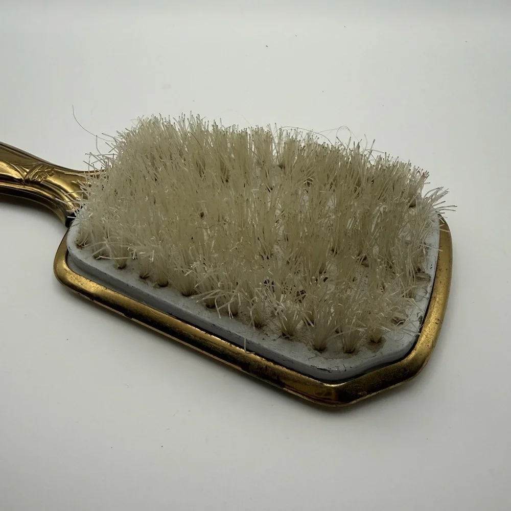Vintage Ornate Gold Tone Victorian Style Vanity Dresser Hair Brush